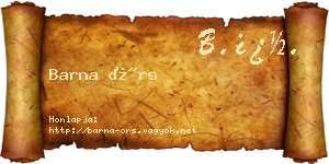 Barna Örs névjegykártya